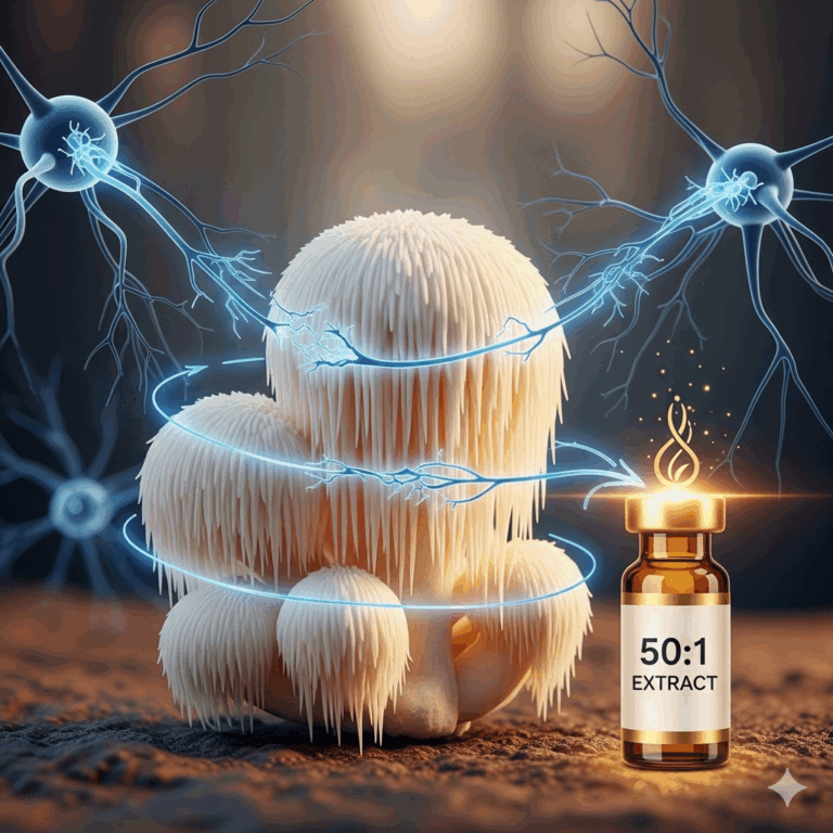 Soplówka jeżowata na regenerację nerwów – co oznacza ekstrakt 50:1 dla skuteczności?