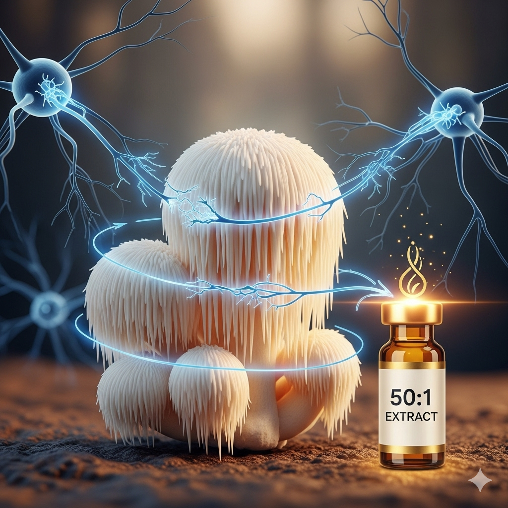 Soplówka jeżowata na regenerację nerwów – co oznacza ekstrakt 50:1 dla skuteczności?