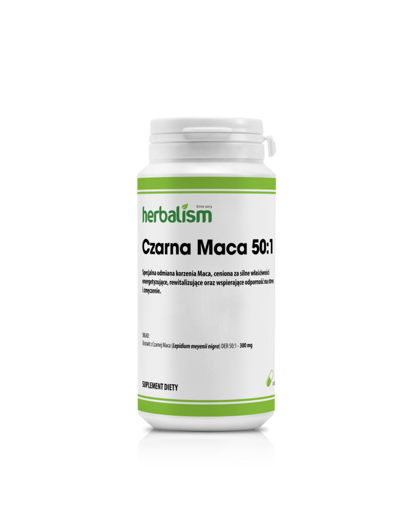 Czarna Maca 50:1: Suplement na Energię, Wytrzymałość i Libido dla Mężczyzn